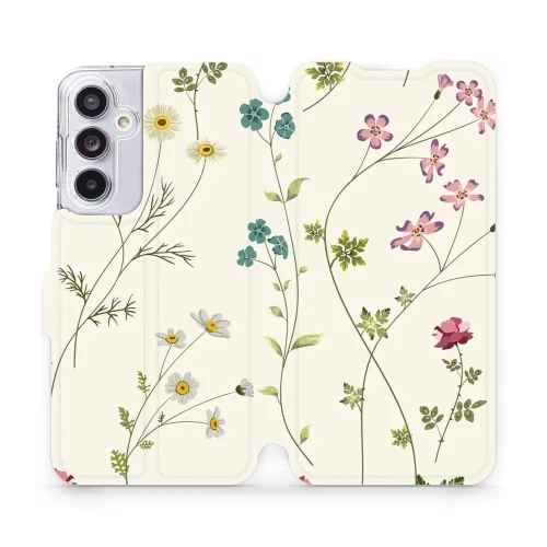 Etui z klapką do Galaxy A55 5G, Mobiwear Book, polne kwiaty