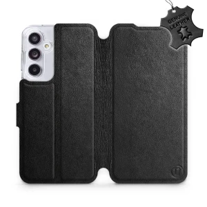 Etui z naturalnej skóry do Galaxy A55 5G, Mobiwear Leather, czarne