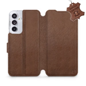 Etui z naturalnej skóry do Galaxy A55 5G, Mobiwear Leather, brązowe