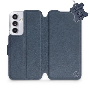 Etui z naturalnej skóry do Galaxy A55 5G, Mobiwear Leather, granatowe