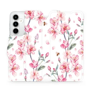 Etui z klapką do Galaxy A35 5G, Mobiwear Book, różowa wiosna