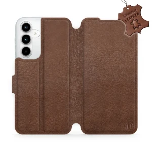 Etui z naturalnej skóry do Galaxy A35 5G, Mobiwear Leather, brązowe
