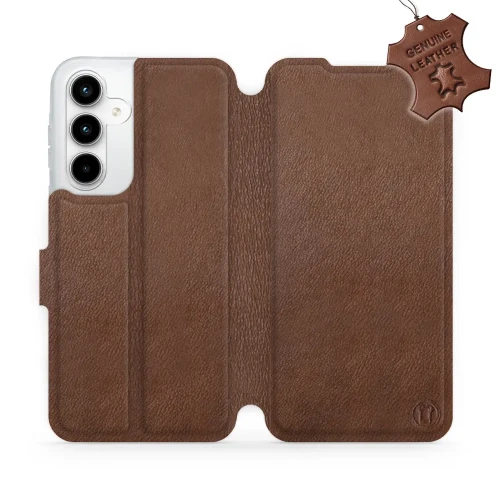 Etui z naturalnej skóry do Galaxy A35 5G, Mobiwear Leather, brązowe
