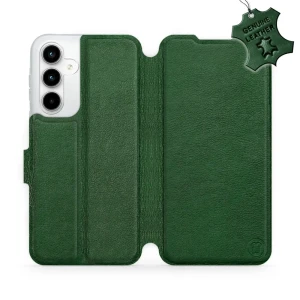 Etui z naturalnej skóry do Galaxy A35 5G, Mobiwear Leather, zielone