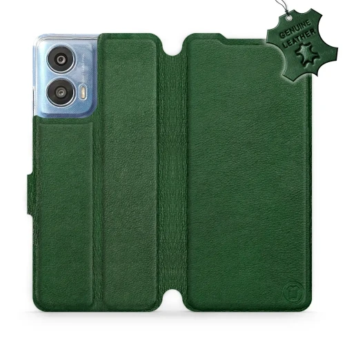 Etui z naturalnej skóry do Motorola Moto G24 Power, Mobiwear Leather, zielone