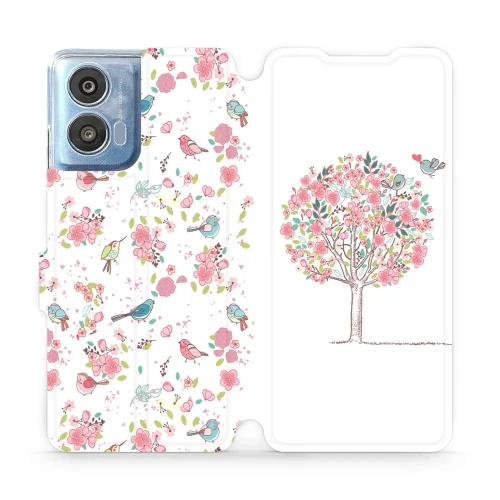 Etui z klapką do Motorola Moto G04, Mobiwear Book, różowy gaj