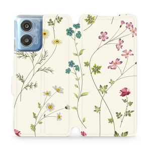 Etui z klapką do Motorola Moto G04, Mobiwear Book, polne kwiaty