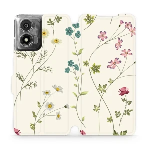Etui z klapką do Motorola Moto E14, Mobiwear Book, polne kwiaty