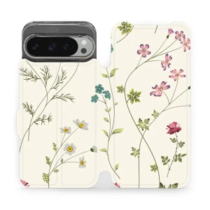 Etui z klapką do Google Pixel 9 Pro XL, Mobiwear Book, polne kwiaty