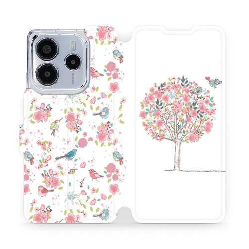 Etui z klapką do Xiaomi Redmi Note 14 5G, Mobiwear Book, różowy gaj