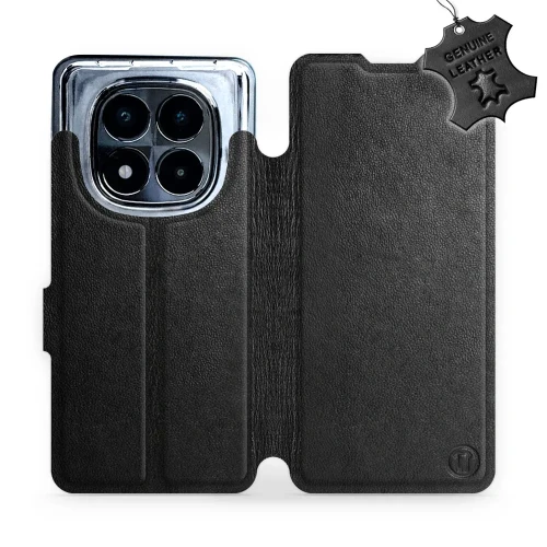 Etui z naturalnej skóry do Xiaomi Redmi Note 14 Pro 5G, Mobiwear Leather, czarne
