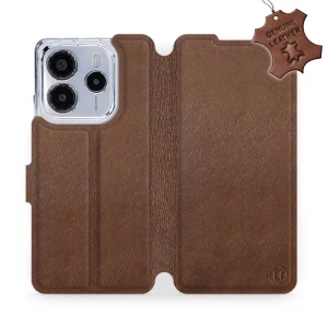 Etui z naturalnej skóry do Xiaomi Redmi Note 14 5G, Mobiwear Leather, brązowe
