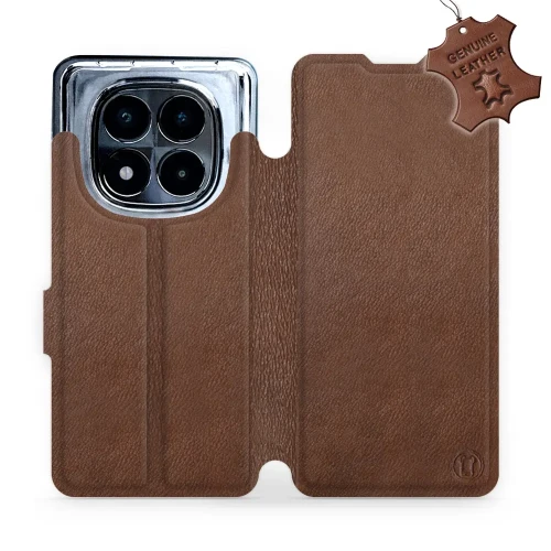 Etui z naturalnej skóry do Xiaomi Redmi Note 14 Pro 5G, Mobiwear Leather, brązowe