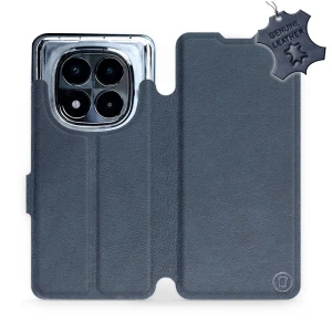 Etui z naturalnej skóry do Xiaomi Redmi Note 14 Pro 5G, Mobiwear Leather, granatowe