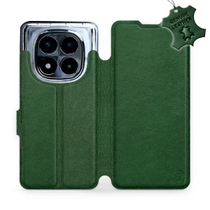 Etui z naturalnej skóry do Xiaomi Redmi Note 14 Pro 5G, Mobiwear Leather, zielone