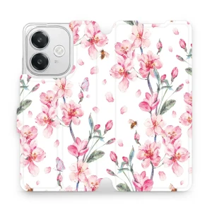 Etui z klapką do Oppo A40M, Mobiwear Book, różowa wiosna