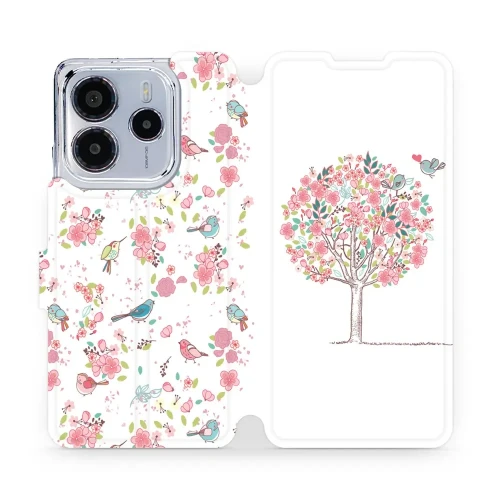 Etui z klapką do Xiaomi Redmi Note 14 4G, Mobiwear Book, różowy gaj