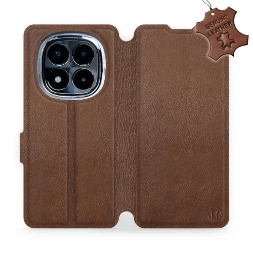 Etui z naturalnej skóry do Xiaomi POCO X7, Mobiwear Leather, brązowe