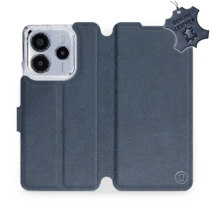 Etui z naturalnej skóry do Xiaomi Redmi Note 14 4G, Mobiwear Leather, granatowe