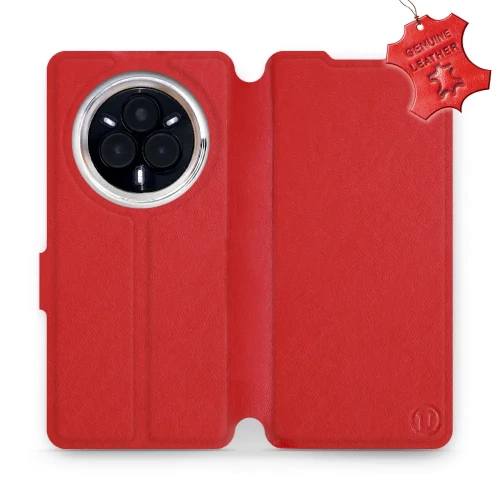 Etui z naturalnej skóry do Realme 14 Pro 5G, Mobiwear Leather, czerwone