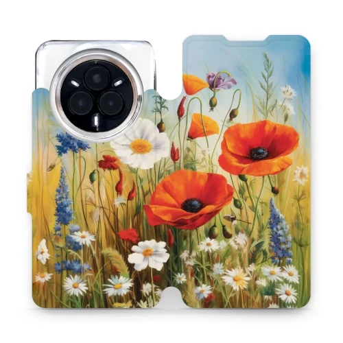 Etui z klapką do Realme 14 Pro 5G, Mobiwear Book, łąkowe kwiaty