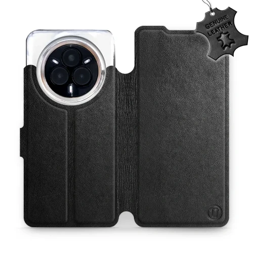 Etui z naturalnej skóry do Realme 14 Pro Plus 5G, Mobiwear Leather, czarne