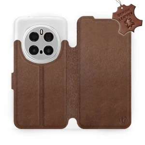 Etui z naturalnej skóry do Honor Magic7 Pro, Mobiwear Leather, brązowe