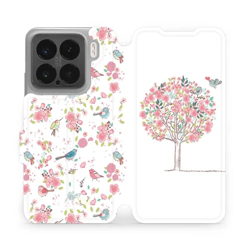 Etui z klapką do Xiaomi 15, Mobiwear Book, różowy gaj