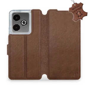 Etui z naturalnej skóry do Realme GT 7T, Mobiwear Leather, brązowe
