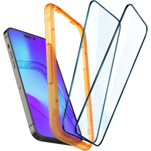 OUTLET: Szkło do etui Spigen Glas.tR Slim FC AM 2-Pack do iPhone 14 Pro Max, czarna ramka