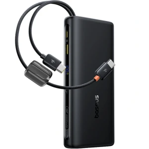 Powerbank Baseus EnerFill FC41 20000mAh, 100W, USB-A, USB-C, z wbudowanym kablem 2x USB-C, czarny