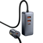 Ładowarka samochodowa Baseus Share Together 2x USB-A, 2x USB-C, 120W, PPS, QC, PD, Samsung AFC, Huawei SCP, szara