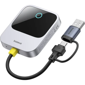 Adapter do bezprzewodowego CarPlay, Baseus SafeJourney USB-A + USB-C, Bluetooth 5.0 / WiFi 5 GHz, szary