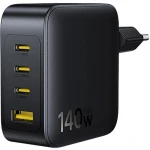 Ładowarka sieciowa Baseus EnerFill FH11 GaN, 140W, 1x USB-A, 3x USB-C, czarna