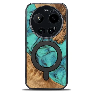 Drewniane etui do Xiaomi 17 Ultra, Bewood Unique Turquoise do MagSafe