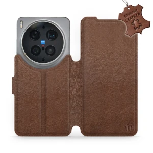 Etui z naturalnej skóry do Vivo X300 Ultra, Mobiwear Leather, brązowe