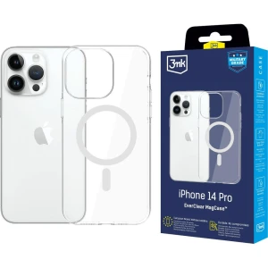 Etui 3mk EverClear MagCase do MagSafe do iPhone 14 Pro, przezroczyste z białym magnesem