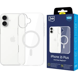 Etui 3mk EverClear MagCase do MagSafe do iPhone 16 Plus, przezroczyste z białym magnesem