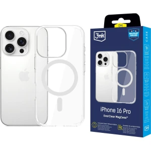 Etui 3mk EverClear MagCase do MagSafe do iPhone 16 Pro, przezroczyste z białym magnesem