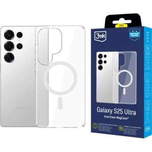 Etui 3mk EverClear MagCase do MagSafe do Galaxy S25 Ultra, przezroczyste z białym