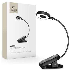 Lampka LED na klips, USB-C, Tech-Protect, 300 mAh, 3000K/ 4500K/ 6000K czarna