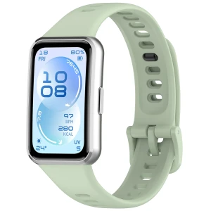 Silikonowy pasek Bizon Strap Watch Silicone do Huawei Band 11 / 11 Pro, jasnozielony