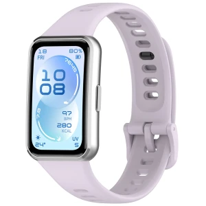 Silikonowy pasek Bizon Strap Watch Silicone do Huawei Band 11 / 11 Pro, jasnofioletowy