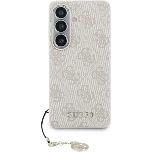 OUTLET: Etui Guess Charms Collection MagSafe Classic Logo with Charm do Galaxy S26, różowe ze złotą zawieszką