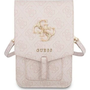 OUTLET: Torebka uniwersalna / wsuwka Guess Saffiano 4G Big Metal Logo 100 x 160 mm, różowy