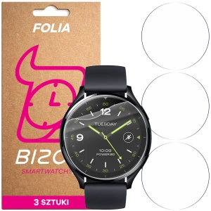 Folia ochronna na ekran zegarka Bizon Watch Film HydroFlex do Xiaomi Watch 2, 3 sztuki