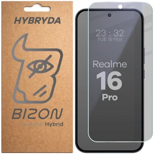 Prywatyzujące szkło hybrydowe Bizon Hybrid Shadow do Realme 16 Pro 5G, matowe