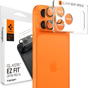 OUTLET: Szkło na aparat Spigen Glas.tR Ez Fit Optik Pro XL 1-Pack do iPhone 17 Pro Max, pomarańczowe