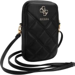 Torebka uniwersalna na telefon Guess 4G Quilted 18,5 x 13 cm, czarna