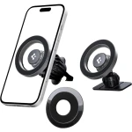 Uchwyt samochodowy, magnetyczny na telefon na deskę rozdzielczą / kratkę nawiewu do MagSafe Spigen MFT13 Magnetic Car Mount z blaszką magnetyczną, czarny